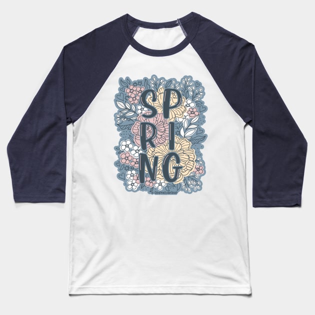 Spring Flower Field © GraphicLoveShop Baseball T-Shirt by GraphicLoveShop